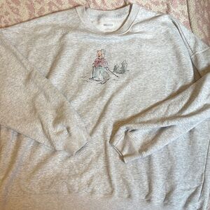 Hollister Light Gray Graphic Crewneck Sweatshirt